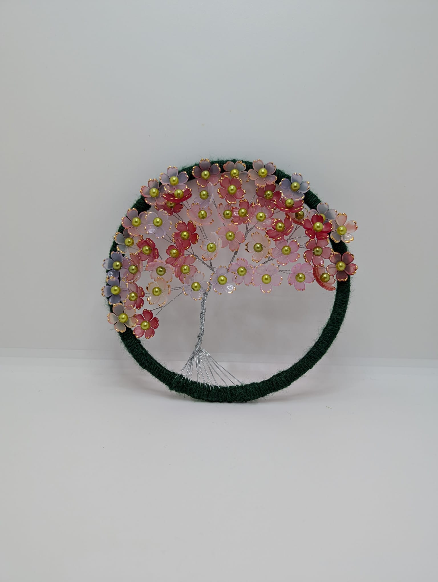 Tree catcher cu flori rosii-roz